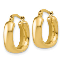 14K Polished Square Hoop Earrings