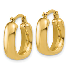 14K Polished Square Hoop Earrings
