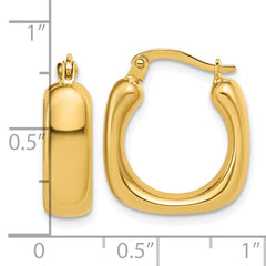 14K Polished Square Hoop Earrings