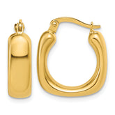 14K Polished Square Hoop Earrings
