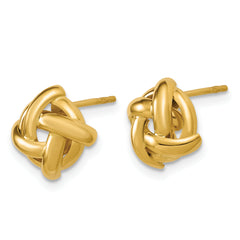 14K Polished Square Knot Post Earrings