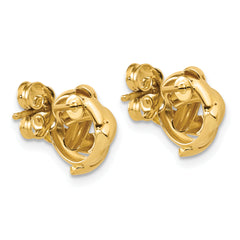 14K Polished Square Knot Post Earrings