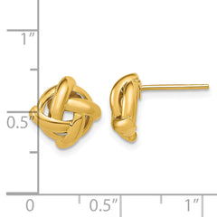 14K Polished Square Knot Post Earrings