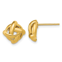 14K Polished Square Knot Post Earrings