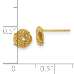 14K Polished Textured Love Knot Post Earrings