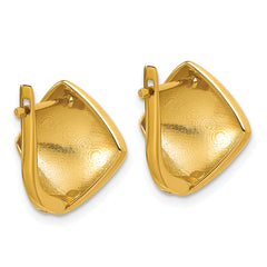 14K Polished Geometric Hinged Hoop Earrings