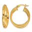 14K Yellow Gold Twisted Hoop Earrings, 7.25mm