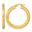 14K Yellow Gold Grooved Hoop Earrings, 2.75mm