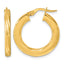 14K Yellow Gold Grooved Hoop Earrings, 2.75mm