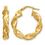 14K Yellow Gold Twisted Hoop Earrings, 4.5mm