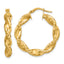 14K Yellow Gold Twisted Hoop Earrings, 4.5mm