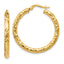 14K ForeverLite Polished and Textured Hoop Earrings