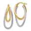 Hoop Earrings in 14K Two-Tone Gold, 15x28mm Textured - Sophia Jewelers