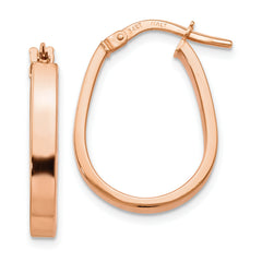 14K Rose Gold Polished U-Shape Hoop Earrings