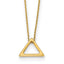 14K Polished Triangle w/2 in ext. Necklace
