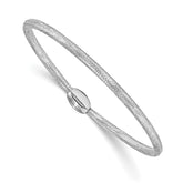 14K w/White RH-plating Polished Mesh Stretch Bracelet