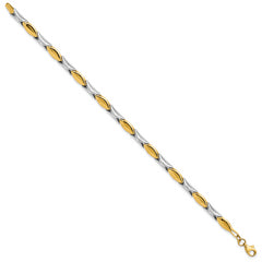 14K Two-tone Polished Fancy Link Bracelet
