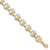 14K Two-tone Polished Fancy Link Bracelet