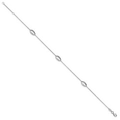 14K White Gold Polished w/1 in ext. Anklet