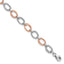 14K Two-tone Polished and Textured Bracelet