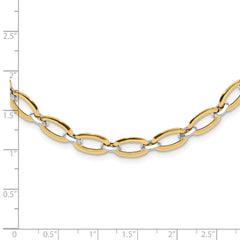 14K Two-tone Polished w/.25in ext. Necklace