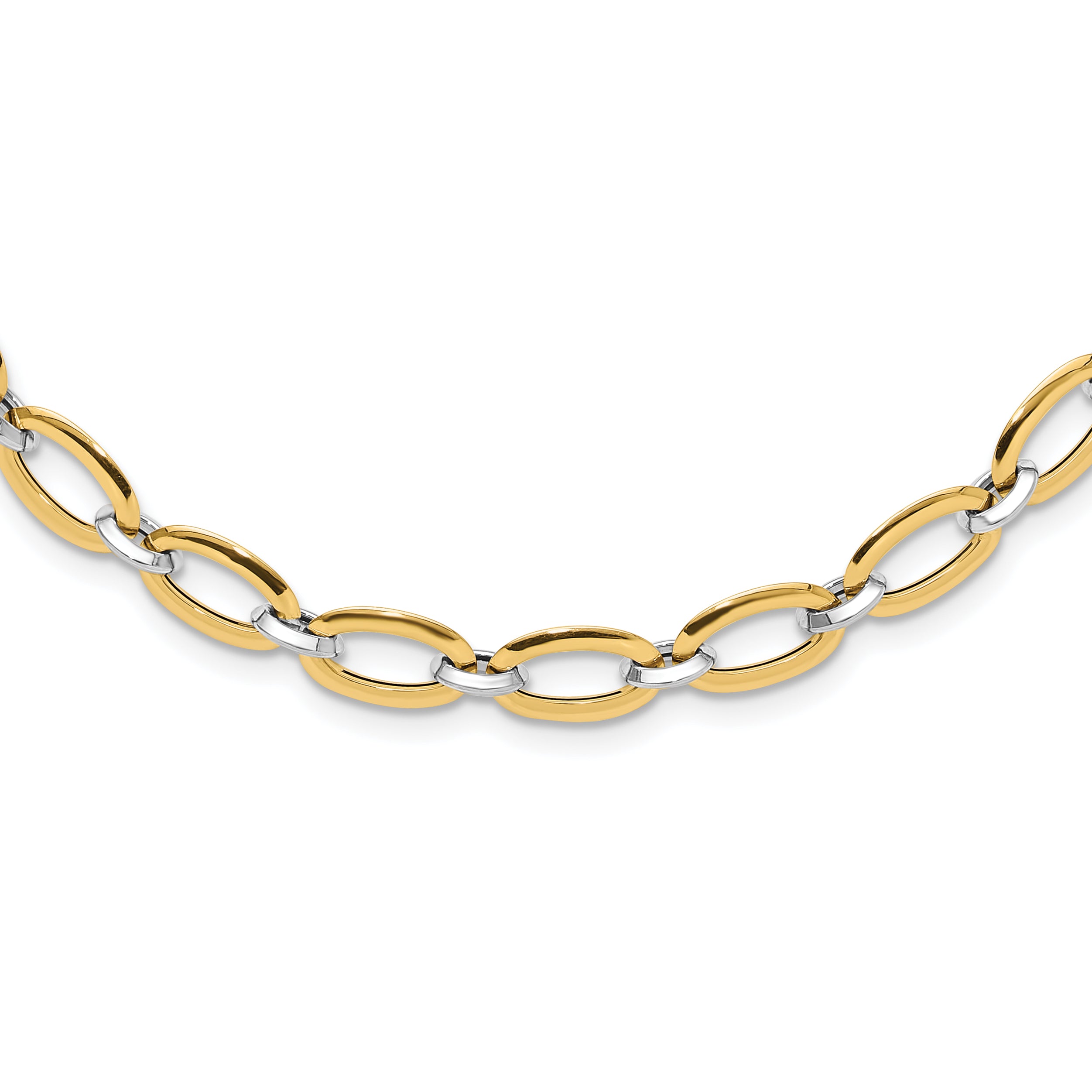 14K Two-tone Polished w/.25in ext. Necklace