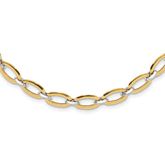 14K Two-tone Polished w/.25in ext. Necklace