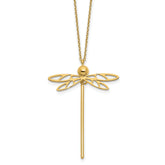 14K Polished Dragonfly w/2 in ext. Necklace