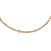 14K with Rhodium Polished D/C Mesh Necklace