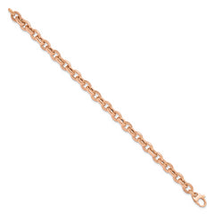 14K Rose Gold Textured Link Bracelet
