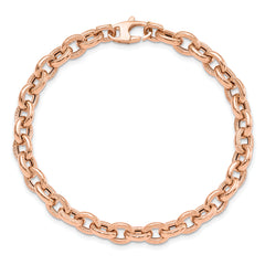14K Rose Gold Textured Link Bracelet