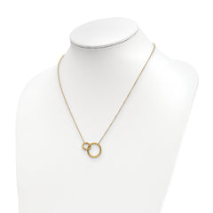 14K Polished Circles 17 Inch with 2 Inch Extender Necklace