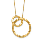 14K Polished Circles 17 Inch with 2 Inch Extender Necklace