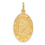 Oval St. Christopher Pendant in 14K Yellow Gold, 32mm Satin & Polished - Sophia Jewelers