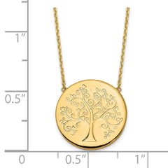 14k Polished Tree of Life Necklace