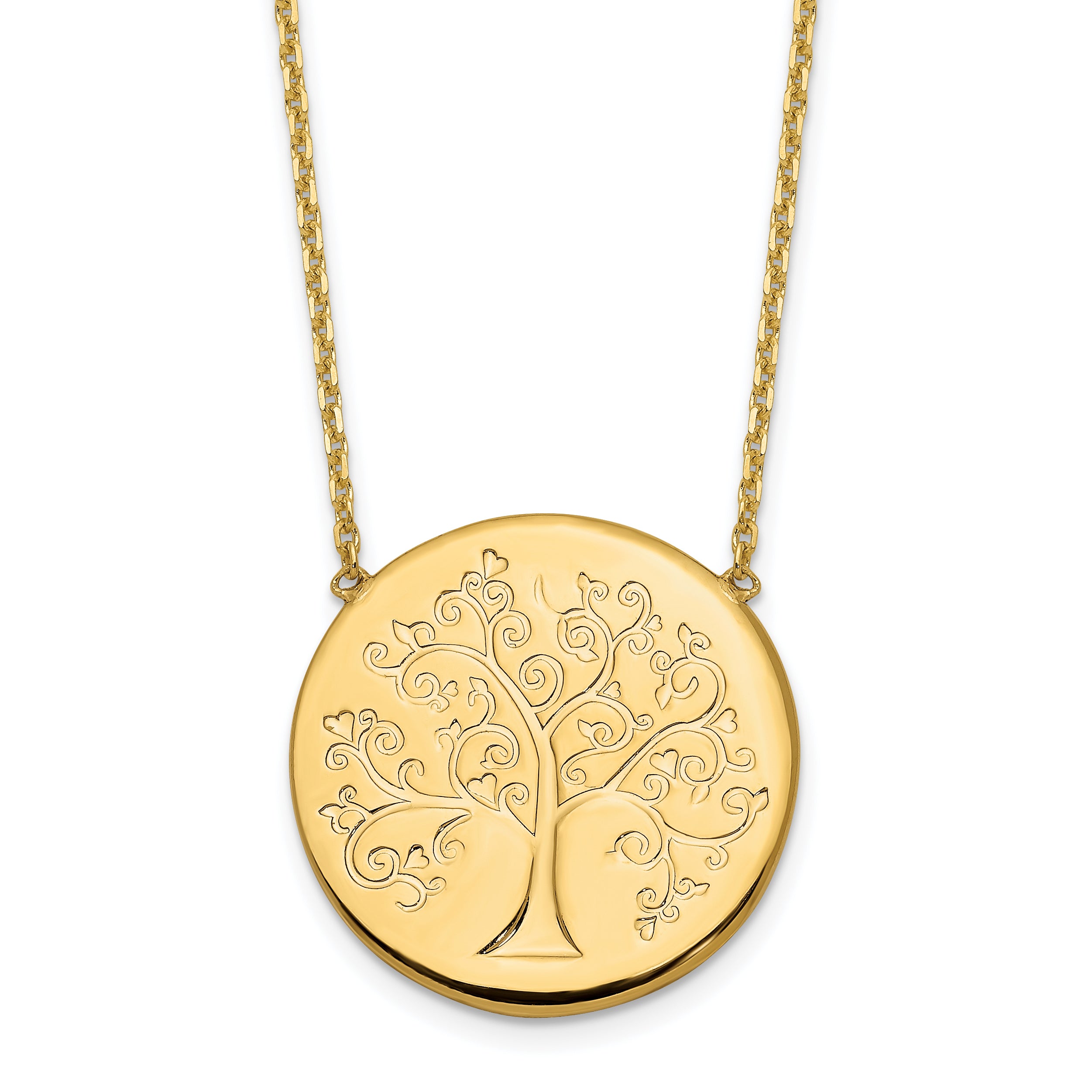 14k Polished Tree of Life Necklace