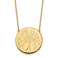 14k Polished Tree of Life Necklace