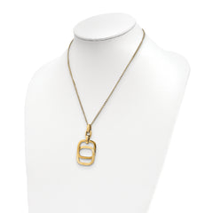 14k Polished and Brushed Double-strand Necklace