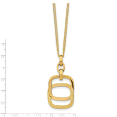 14k Polished and Brushed Double-strand Necklace