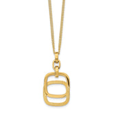 14k Polished and Brushed Double-strand Necklace