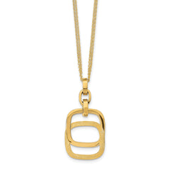 14k Polished and Brushed Double-strand Necklace