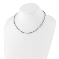 14k White Gold Polished Link Necklace