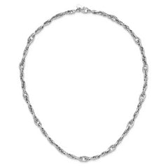 14k White Gold Polished Link Necklace