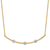 14K Two-tone D/C Bar Necklace