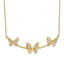 14K Polished Filigree 3-Butterfly Bar Necklace