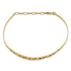 14k Polished D/C w/ Safety Chain Bangle