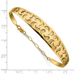 14k Polished D/C w/ Safety Chain Bangle