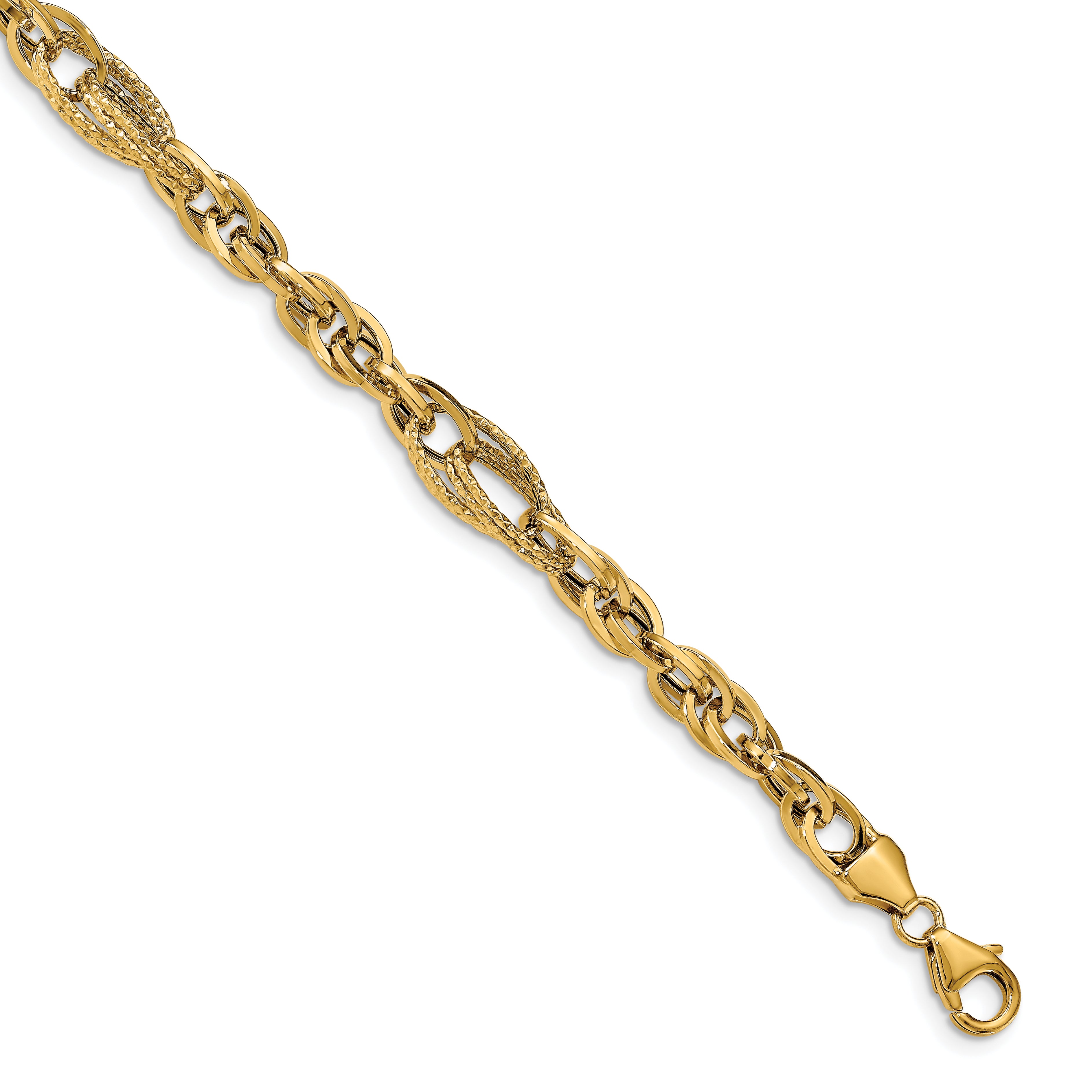 14k D/C Fancy Link Bracelet