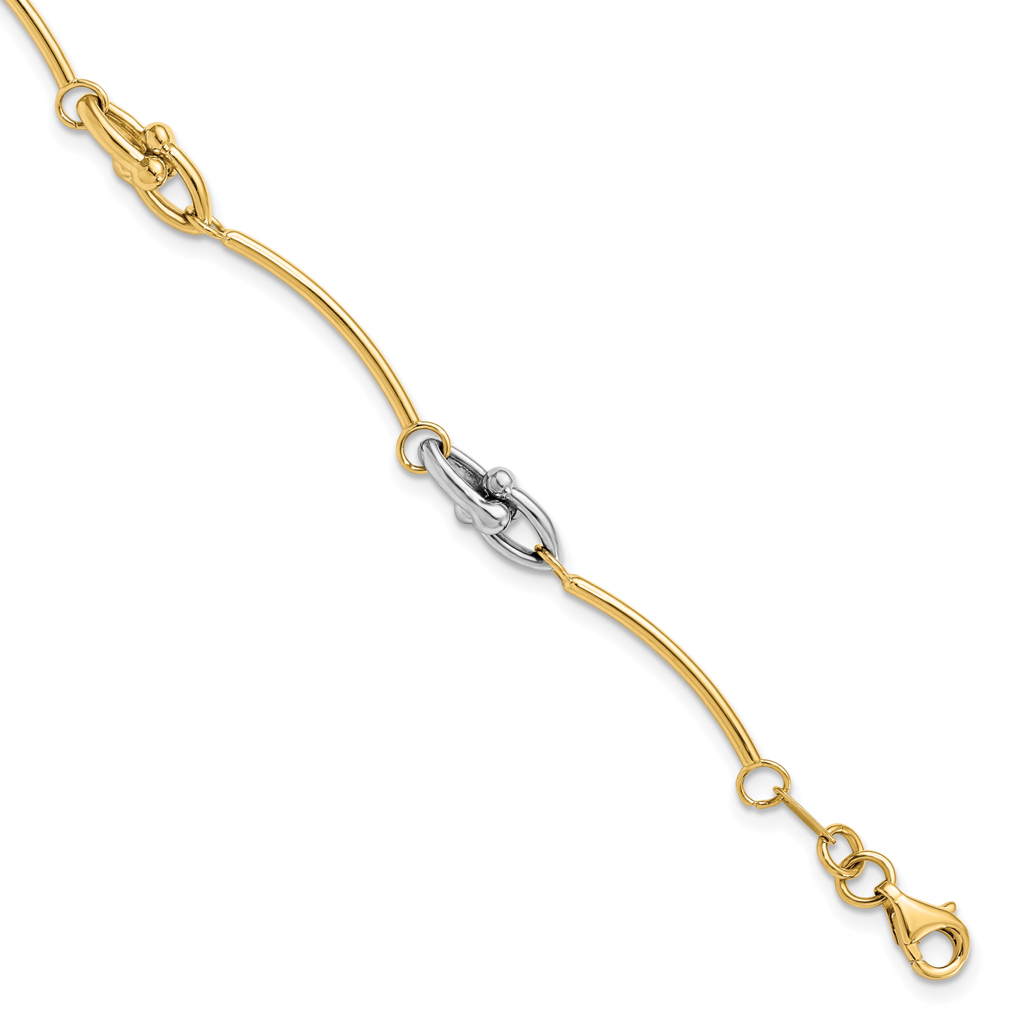 14K Two-tone Polished Bracelet