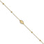 Oval Cross Bead Anklet in 14K Yellow Gold, Diamond-Cut, 9.5 Inch - Sophia Jewelers